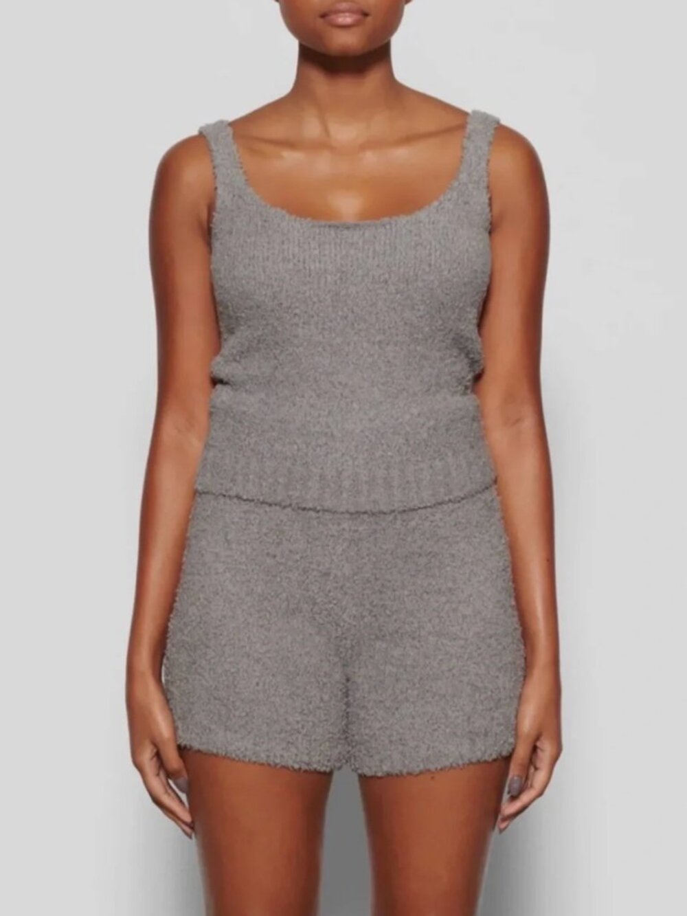 SKIMS Gray Cozy Knit Tank top grey smoke loungewear in M